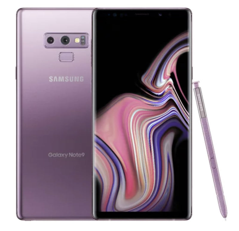 For Parts: SAMSUNG GALAXY NOTE 9 128GB AT&T- PURPLE - PHYSICAL DAMAGED - BATTERY DEFECTIVE