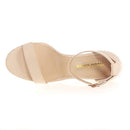 Heels Charm Women's Open Toe Strappy Heeled Sandals High Heel Size 7 - Nude - Brand New