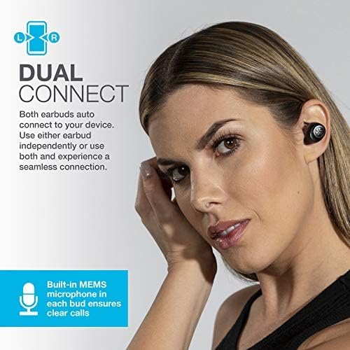 JLab Go Air True Wireless Bluetooth Earbuds + Charging Case EBGOAIRRBLK82 -Black Like New