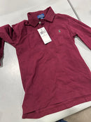 POLO RALPH LAUREN BURGUNDY KIDS LONG SLEEVE POLO SHIRT SIZE: YOUTH 6 - BURGUNDY - Brand New