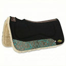 Southwestern Equine OrthoRide Saddle Pad, Black with Turquoise Bloom - 31"x32" - Brand New