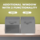 STORAGEIDEAS STORAGE CUBES 13" CUBE STORAGE BINS CLEAR WINDOW SET OF 6 - GRAY - Brand New
