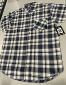 BLACK HORSE WOVEN PLAID SHIRT - SIZE : MENS M - BLUE/LIGHT BLUE/WHITE/YELLOW - Brand New