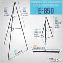 U.S. Art Supply 66" High Black Metal Display Art Easel - Adjustable Height - Brand New