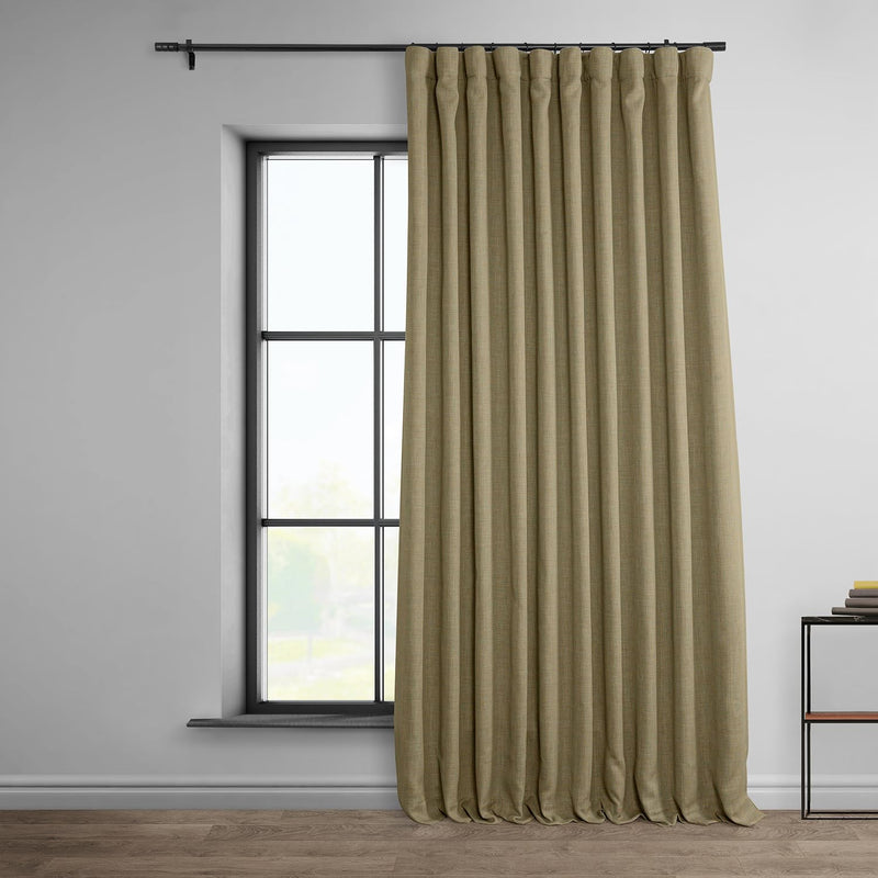 HPD Half Price Drapes Faux Linen Curtains 100"W X 108"L Nomad Tan - Like New
