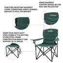 KINGCAMP FOLDING CAMPING OVERSIZED PADDED CHAIRS,CUP HOLDER,CARRY BAG-GREEN - Like New