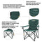 KINGCAMP FOLDING CAMPING OVERSIZED PADDED CHAIRS,CUP HOLDER,CARRY BAG-GREEN - Like New