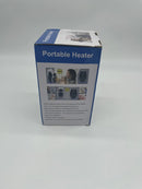 GENERIC PORTABLE WALL OUTLET SPACE HEATER REMOTE CONTROL 500 WATTS - BLACK WHITE - Like New