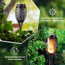 Toodour Solar Torch Flame Lights 6 Pack Solar Christmas Lights Outdoor - BLACK Like New