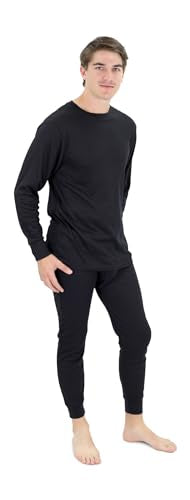 MOSSY OAKS MOSSY OAK MENS THERMAL UNDERWEAR SET, SIZE 2XL, MO-2PCTH - BLACK - Like New