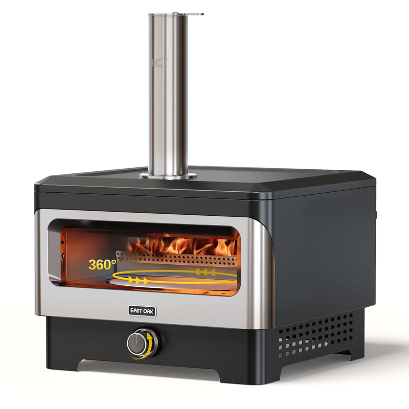 EAST OAK PT12BK1-VL 12" OUTDOOR PIZZA OVEN 360° ROTATING STONE - Scratch & Dent