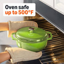 Amazon Basics Enameled Cast Iron Dutch Oven Pot Lid Heavy-Duty 6 Quart - Green - Brand New