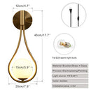 BOKT Modern Glass Wall Lamp Gold, B08JPPB28F - Gold Gl Globe Regret Sconces - Brand New