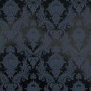 Tempaper Textured Black Damsel Removable Peel and Stick Damask Wallpaper - Brand New