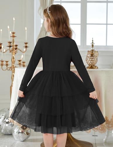ARSHINER TODDLER TUTU DRESS GIRLS LONG SLEEVE FALL 2T - BLACK - Like New