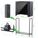 LUGO WATERPROOF AND OUTDOOR FIREWOOD RACK WITH COVER 4FT - BLACK - Like New