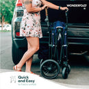 WONDERFOLD X2 PUSH & PULL STROLLER WAGON 2 SEATER - COLLAPSIBLE STONE GRAY - Like New
