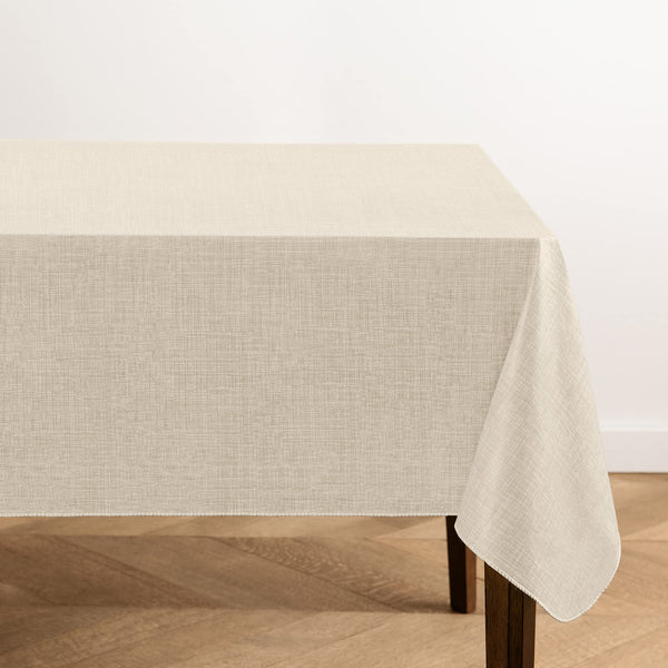 ELRENE HOME FASHIONS MONTEREY TABLECLOTH FLANNEL 60"X102" RECTANGLE - IVORY - Brand New