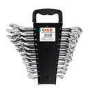 EXXO 22 PIECE SAE AND METRIC COMBINATION WRENCH SET - SILVER - Brand New