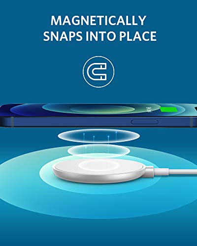ANKER MAGNETIC WIRELESS CHARGER ANKER WITH 5FT BUILT IN USB-C CABLE WHITE/SILVER - Like New