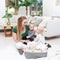 ARABELLA BABY SMALL CANVAS CADDY WITH ROPE HANDLES - WHITE/HEATHER GREY - Like New