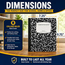 ENVO College Ruled Composition Notebooks Black Marble Covers (Pack of 48) - Brand New