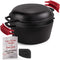 CUISINEL CAST IRON DUTCH OVEN 7-QUART PRE-SEASONED 2-IN-1 MULTI-COOKER - BLACK - Like New