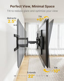 MONTEK PRE-ASSEMBLED FULL MOTION TV WALL MOUNT FOR 43–100 INCH TVS - BLACK - Like New