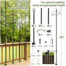 4 Pack String Light Poles, 9FT Light Poles for Outside, Heavy Duty, Black - Brand New