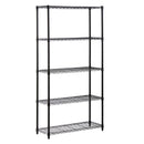 HONEY-CAN-DO 5-TIER HEAVY-DUTY SHELVES, METAL STORAGE, SHF-01442 - BLACK - Like New