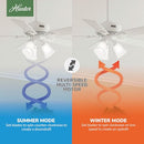 Hunter Swanson, Indoor, Ceiling Fan, with LED Lights, 44", 50885 - Fresh White - Like New