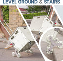 Honshine Foldable Cart Stair Climbing Wheels Collapsible Rolling - Milky White Like New