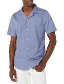 AEM20102SS22 AMAZON ESSENTIALS MEN COTTON BUTTON-DOWN SHIRT, L, WASHED BLUE - Brand New