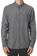 Slate & Stone Men’s Long Sleeve Button-Down Shirt - Grey Denim, S - Brand New