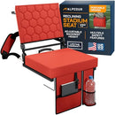 ALPCOUR FOLDING RECLINING STADIUM SEATS BACK SUPPORT BLEACHER CHAIRS - RED - Like New