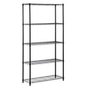 HONEY-CAN-DO 5-TIER HEAVY-DUTY SHELVES, METAL STORAGE, SHF-01442 - BLACK - Like New