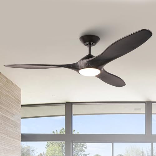 IHOMEADORE 60" CEILING FAN MODERN WOOD CEILING LIGHTS 3 BLADES - CHARCOAL - Like New