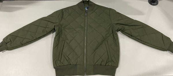 GALAXY BY HARVIC MEN'S HEAVYWEIGHT QUILTED BOMBER JACKET - SIZE: MEDIUM - OLIVE - Brand New