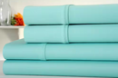 KATHY IRELAND 300 THREAD COUNT 4-PIECE AQUA SOLID PERCALE QUEEN SET - AQUA - Brand New