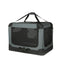 AMAZON BASICS 4-DOORS PORTABLE SOFT-SIDED CRATE KENNEL 26" X 18" X 18" - GRAY - Like New