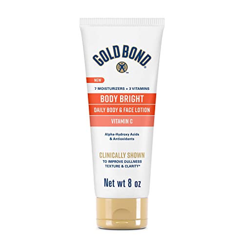 GOLD BOND BODY BRIGHT DAILY BODY & FACE LOTION WITH VITAMIN C 8 OZ WHITE/ORANGE - Like New