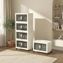 CETOMO 35L*4 PLASTIC FOLDABLE STORAGE BOXES WITH LID FOLDING STORAGE CABINET - Like New