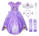 JERRIS APPAREL GIRLS PRINCESS COSTUME FLOOR LENGTH PARTY DRESS SIZE 6 - PURPLE - Like New