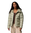 COLUMBIA WOMENS HARMONY FALLS HOODED DOWN JACKET - SIZE: WOMEN M - SAFARI - Brand New