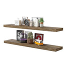 BAMEOS FLOATING SHELVES WALL MOUNTED WOODEN SHELVES SET OF 2 - BOATHOUSE OAK - Like New