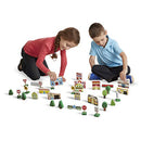 MELISSA & DOUG WOODEN TOWN SET STORAGE TRAY MD-98141 - 32 PCS - Like New