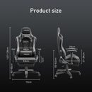 HBADA ERGONOMIC VIDEO GAMING CHAIR WITH FOOTREST PU LEATHER - GRAY-1 - Like New
