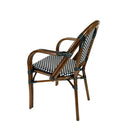 CHIVARI FRENCH BISTRO PATIO DINING CHAIR, 2 CHAIR BUNDLE - BLACK & WHITE - Like New
