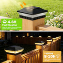 BRIGHTEVER SOLAR POST CAP LIGHTS OUTDOOR 8-PACK WATERPROOF BLACK - Like New