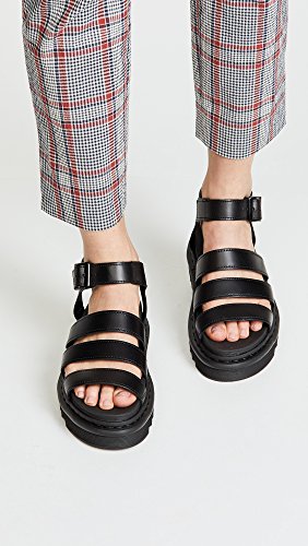 24191001 DR. MARTENS WOMEN'S BLAIRE SANDAL BLACK BRANDO LEATHER SIZE 8 - Like New